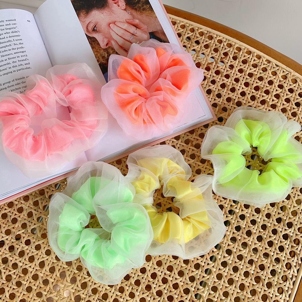 Dây cột tóc satin màu trơn xinh xắn dành cho nữ d061706