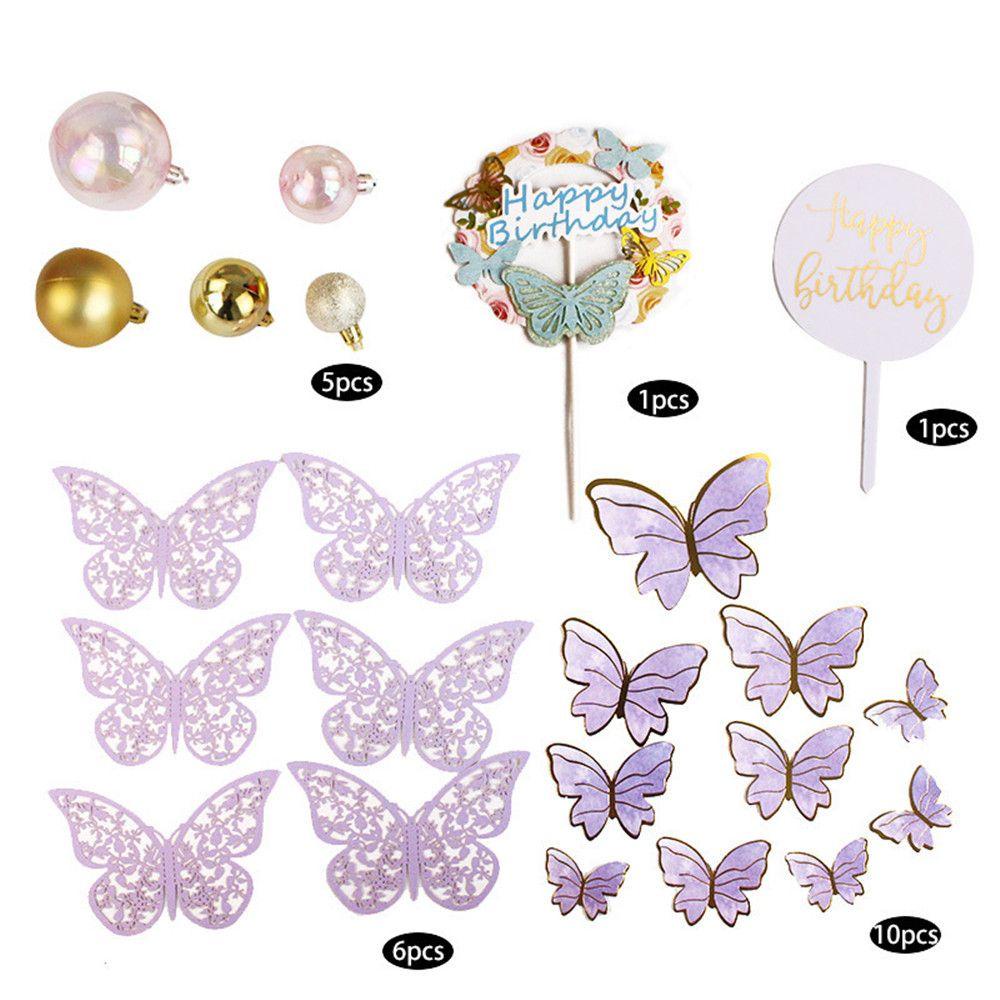 NIUYOU 1 Set Que Cắm Trang Trí Bánh Chữ Happy Birthday