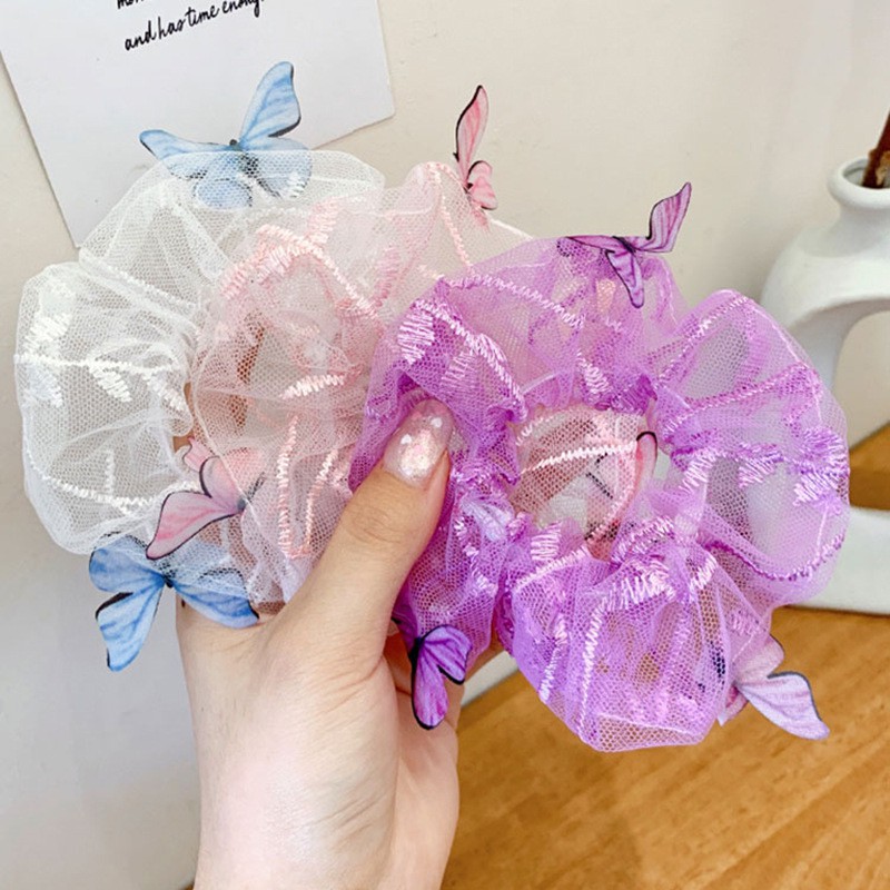 Dây Buộc Tóc Trang Trí Bươm Bướm Nhiều Màu Sắc Tự Chọn