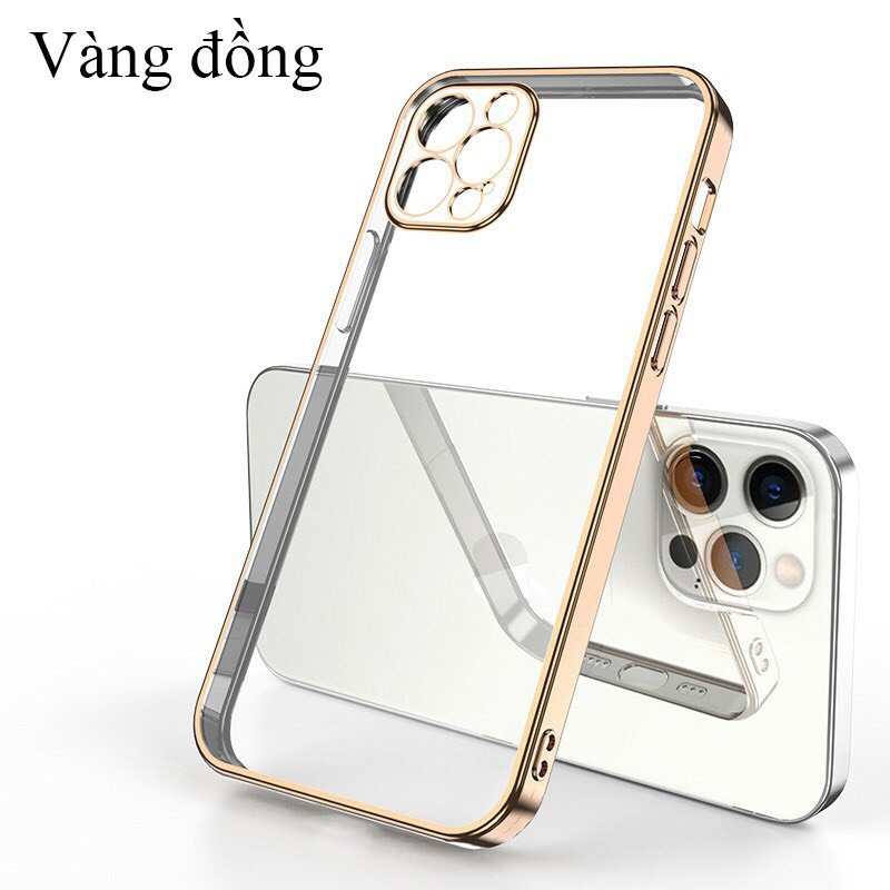 Ốp lưng KST viền vuông trong suốt chống ố vàng 7/7Plus/8/8Plus/X/Xsmax/11/12/13/promax