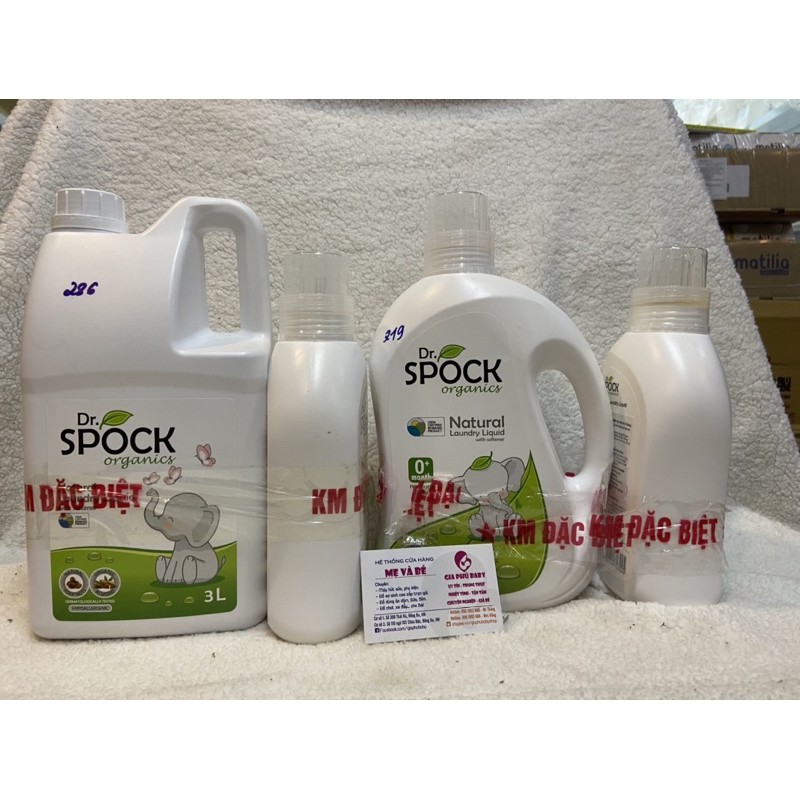Nước giặt xả thiên nhiên Dr spock organics loại 3 lít,2 lít ( 0m+  )