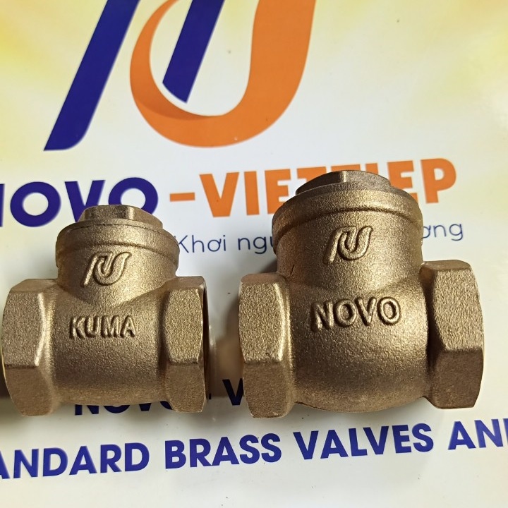 Van Nước 1 Chiều Lá Lật NOVO-KUMA Đồng Thau Ren Phi 21, 27, 34 Tùy Chọn
