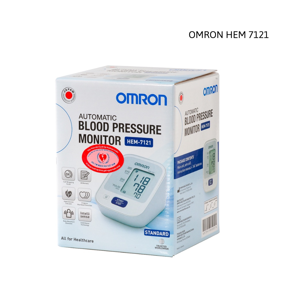 Máy đo huyết áp bắp tay tự động Omron cao cấp HEM-7121 chính hãng - Thiết bị y tế gia đình Medifa
