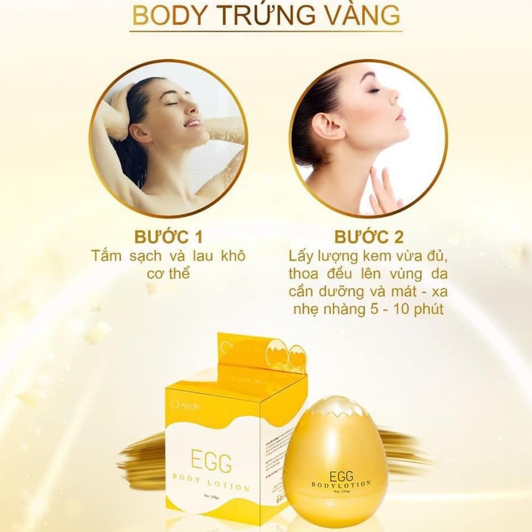 Kem Body Trứng Vàng Queenie Skin - Body Lotion EGG Tặng Kèm Huyết Thanh Kích Trắng