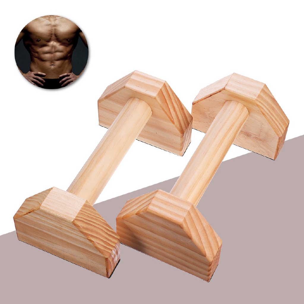 Chịu trọng lượng: 150KG Parallettes bằng gỗ Thể dục dụng cụ Yoga Crossfit Pushup Bar Handstand Bar 1 cặp