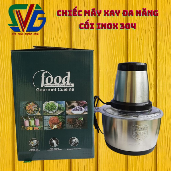 Máy xay thịt máy xay thịt cầm tay đa năng gia đình cối Inox 4 lưỡi đa năng,công suất 250W