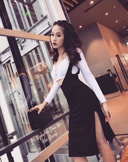 SET ÁO CROPTOP TD + VÁY YẾM HÀ GEM