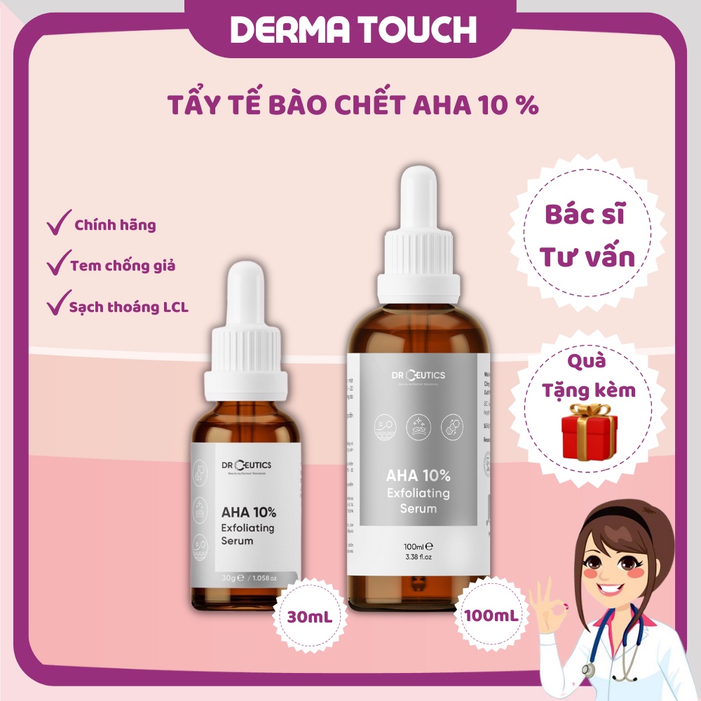Toner AHA DrCeutics - Tẩy Tế Bào Chết, Làm Sáng Da, Chống Lão Hóa - AHA 10% Exfoliating, 100ml - DMP Derma Touch