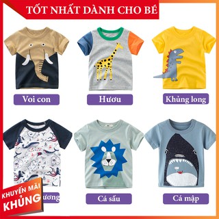 [Cao cấp] Quần Áo Trẻ Em. Áo Thun Bé Trai In Hình Con Vật Ngộ Nghĩnh, Hàng Xuất Ngoại Cao Cấp. Áo thun trẻ em bán chạy.