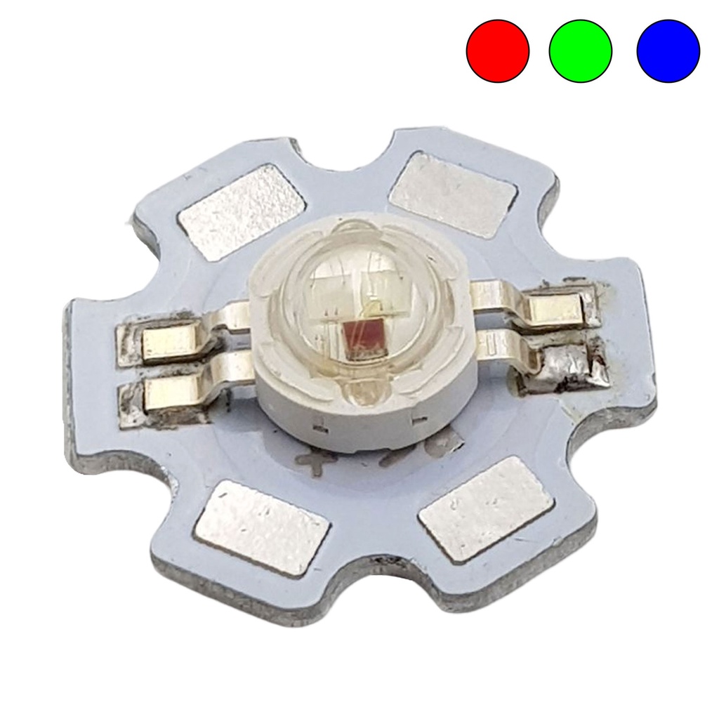 Led RGB 3x3W 4 chân kèm đế
