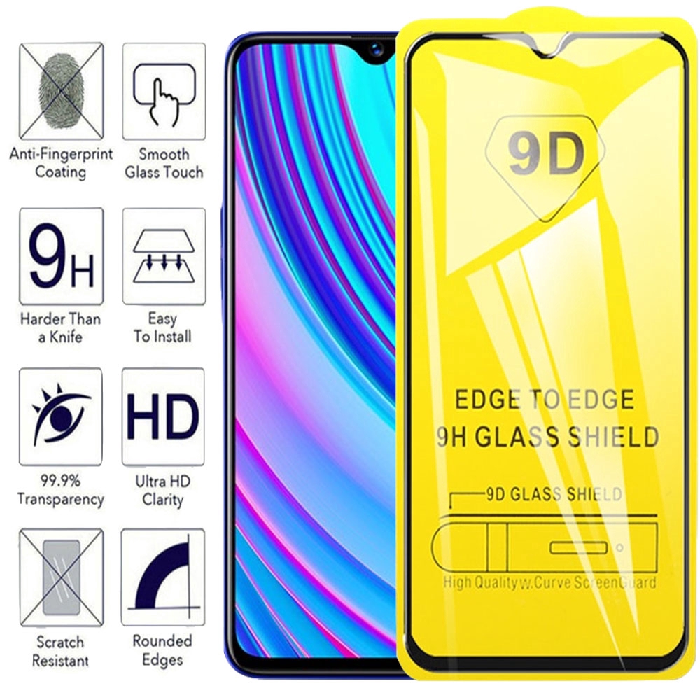 Kính cường lực 9D toàn diện cho OPPO Realme 8 7 6 X2 5 3 Pro 7i C3 X XT 5s 5i 6i Q Narzo 30A 5G