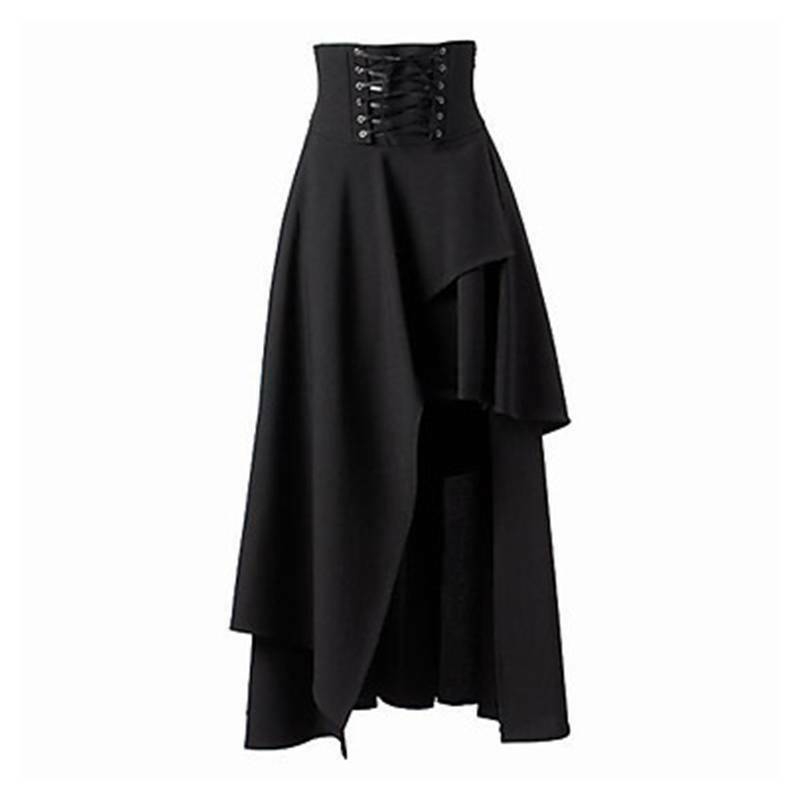 Chân váy dài lưng cao thiết kế đan chéo dây phong cách gothic cho nữ | BigBuy360 - bigbuy360.vn
