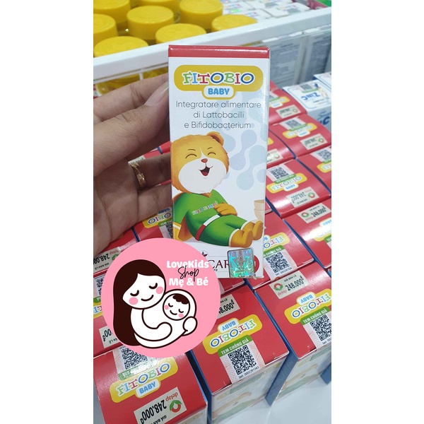 Men vi sinh - Fitobio Baby - Hỗ trợ giảm tiêu chảy,táo bón, đầy bụng, khó tiêu - Nhập khẩu trực tiếp từ Italia - Kèm quà