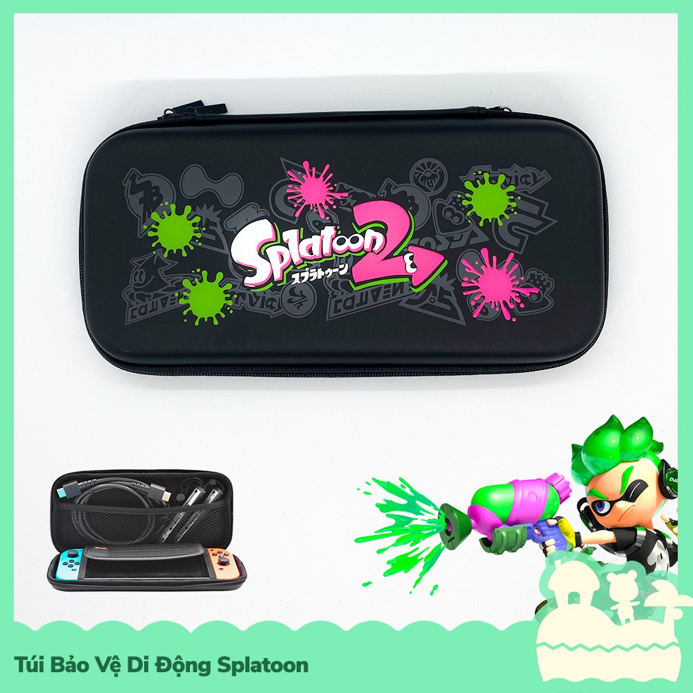 [Sẵn VN - NowShip] Eva Phụ Kiện Túi Lưu Trữ Di Động Cầm Tay Bảo Vệ Nintendo Switch Phong Cách Splatoon 2