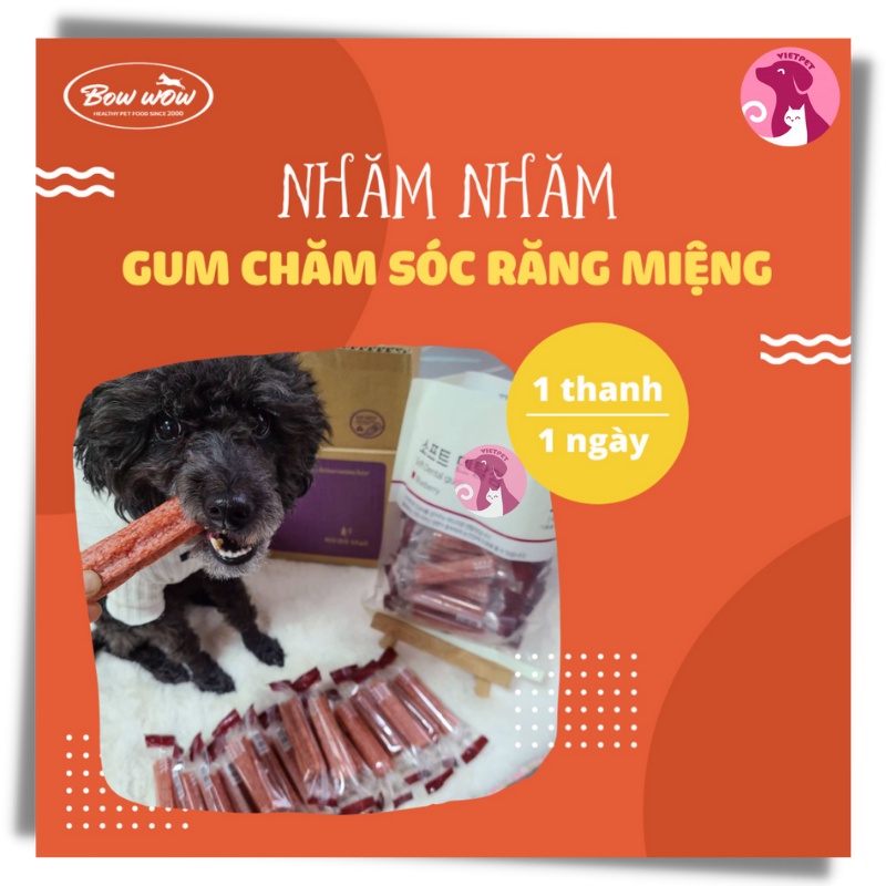 Xương gặm dạng mềm/ Que Gum Chăm Sóc Răng Cho Chó Bowwow Soft Dental