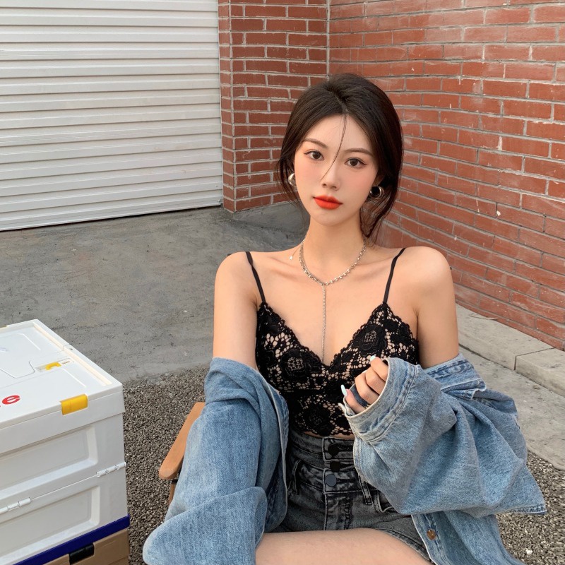 Áo bra ren hoa đệm 2 da kiểu croptop Havana FLA88