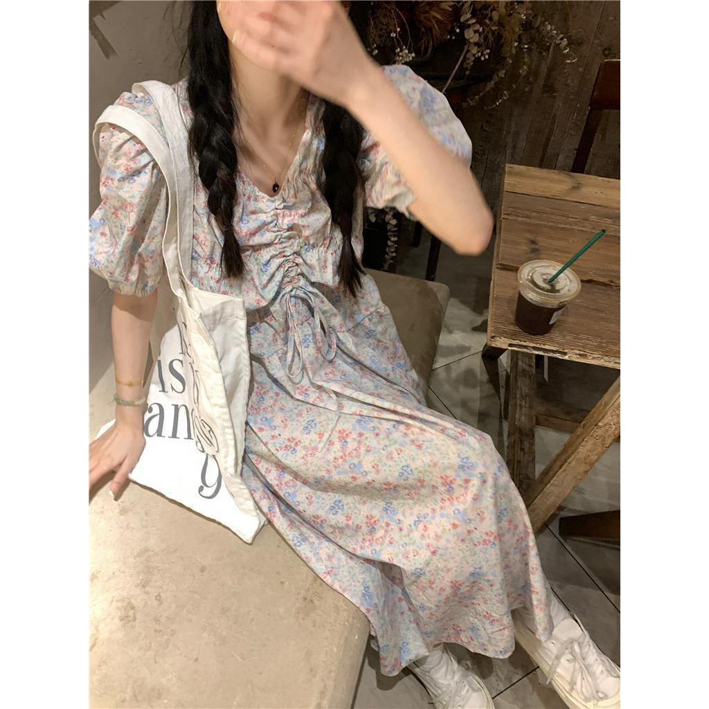 Đầm Hoa Xếp Ly Dáng Ôm Thời Trang Mùa Hè Pháp Quý Phái 63881