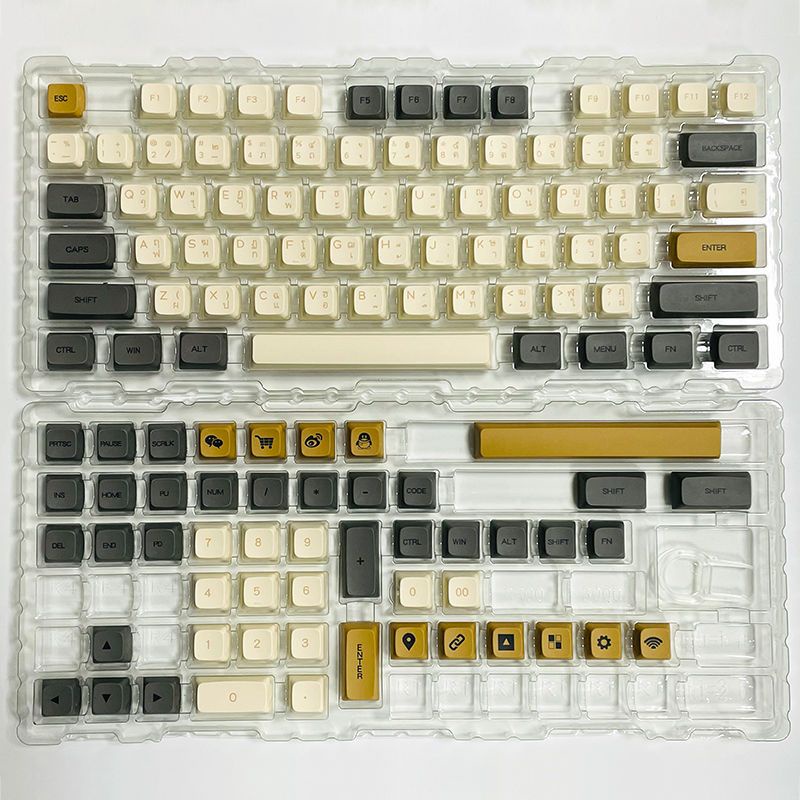 Low light level key cap English Thai Bopomofo 125key XDA height PBT thermal sublimation suitable for mechanical keyboard