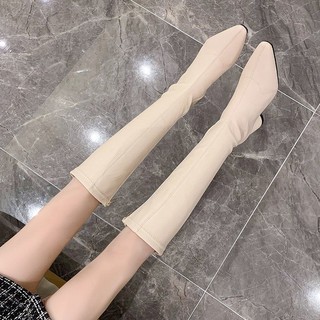 Giày Bốt Nữ Cổ Cao Co Giãn Thời Trang 2020