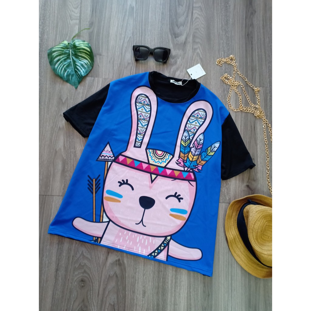 áo thun bigsize nam nữ[thỏ thổ dân] KY45