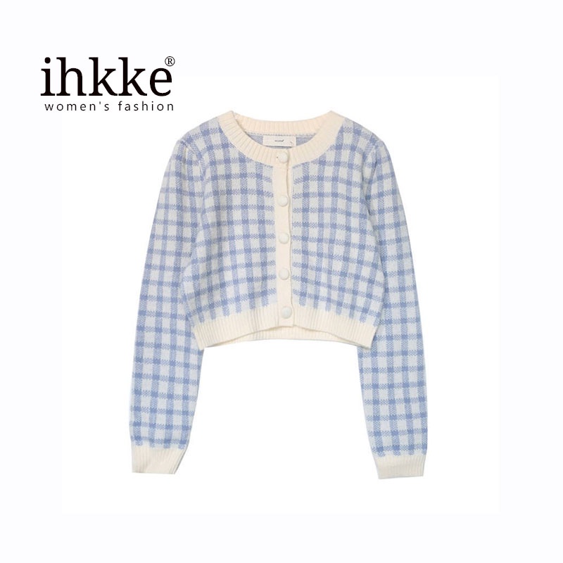 ihkke Áo cardigan phong cách Hàn Quốc trẻ trung xinh xắn cho nữ