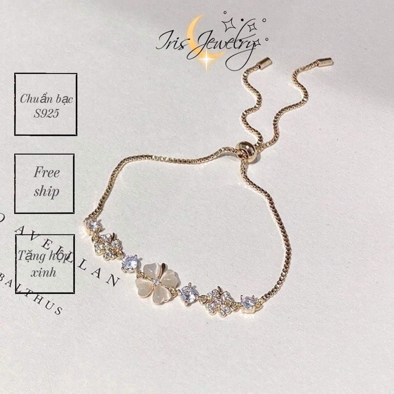 SALE 🔥🔥‼️‼️ LẮC TAY BẠC RÚT CỎ 4 LÁ CAO CẤP DÀNH CHO BẠN GÁI - ẢNH THẬT SHOP CHỤP CUỐI✨🌟⭐️