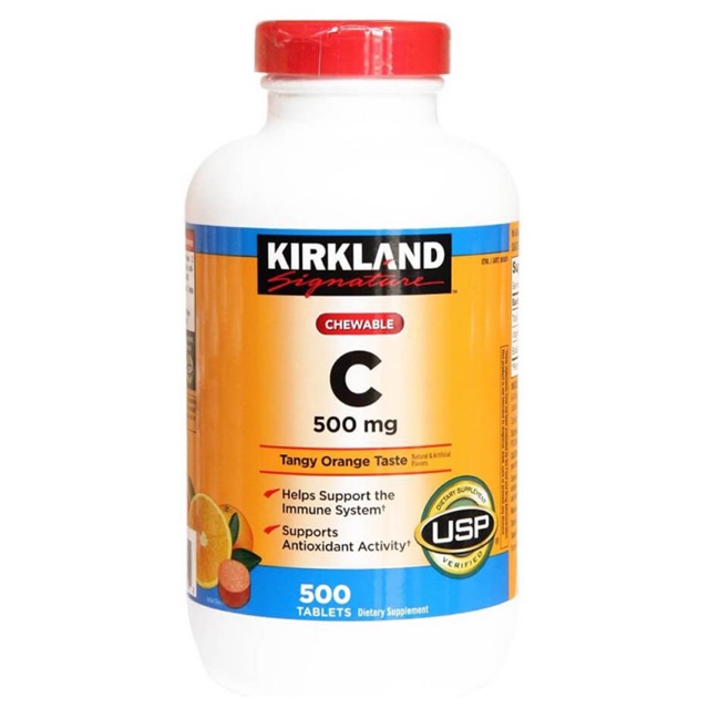 Viên Ngậm Kẹo Vitamin C Kirkland 500mg hộp 500 viên