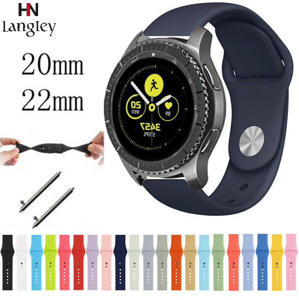 Dây Đeo Cao Su 22mm 20mm Cho Đồng Hồ Thông Minh Samsung Gear Sport S3 S2 Classic Frontier Galaxy Watch 46mm 42mm