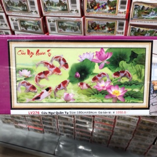 Tranh đính đá cửu ngư quần hội