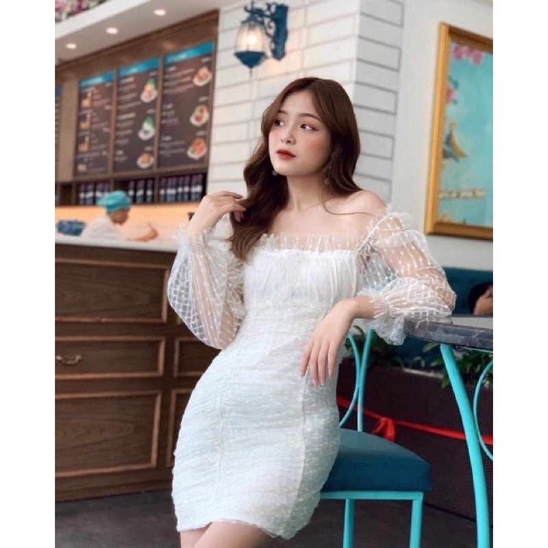 Pass váy trắng shebyshj size M mang 1 lần