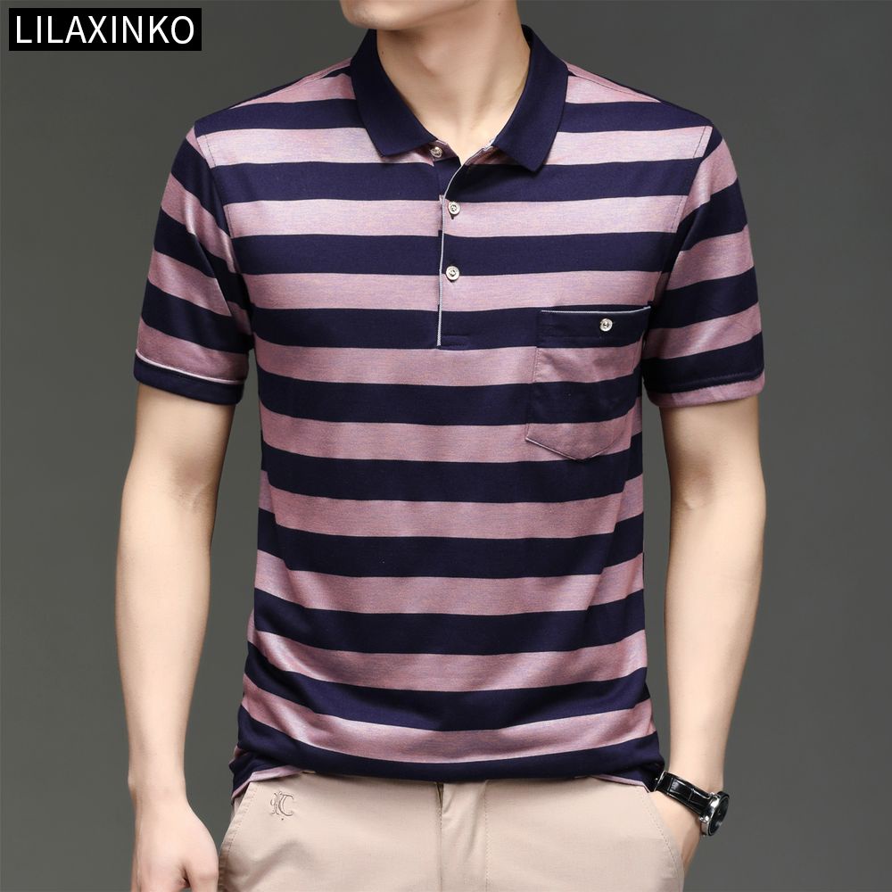 Áo Thun Polo Tay Ngắn Họa Tiết Kẻ Sọc 3 Màu Thời Trang Cổ Điển Cho Nam