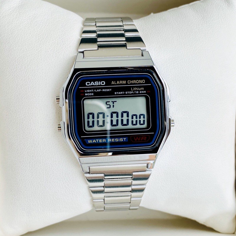 Đồng hồ điện tử unisex casio A159-A158 -WA, không gỉ, bảo hành 12 tháng