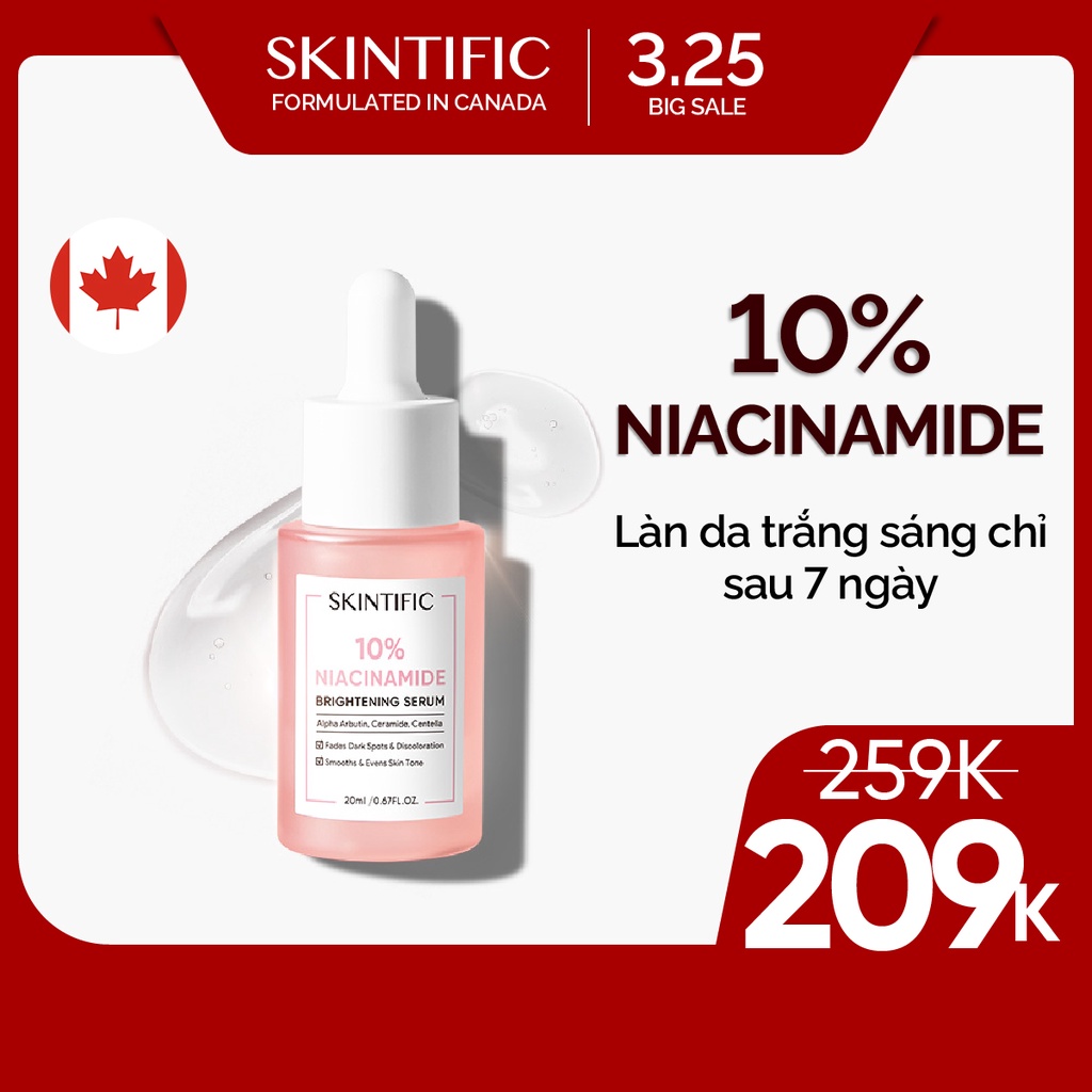 SKINTIFIC Serum làm trắng chứa 10% Niacinamide