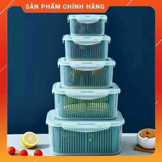 Bộ 5 hộp đựng đồ, thực phẩm tủ lạnh có nắp đậy cao cấp