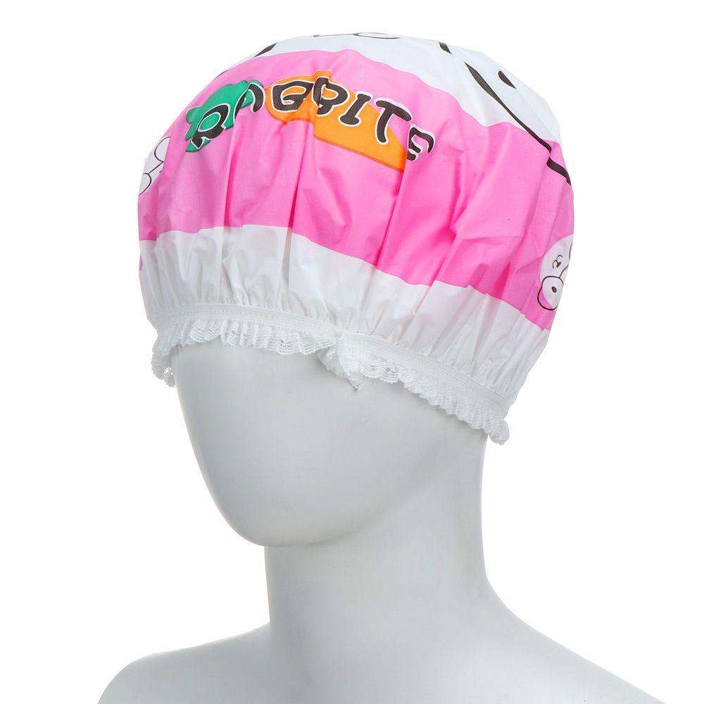 LETTER Reusable Shower Cap Bath Tools Shower Hair Cover Shower Hair Bonnet Cute Hair Cap Bathroom Accessories Cartoon Bathroom Products Bath Hat
