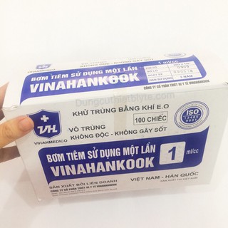 Bơm tiêm 1cc Vinahancook (Hộp 100 cây)