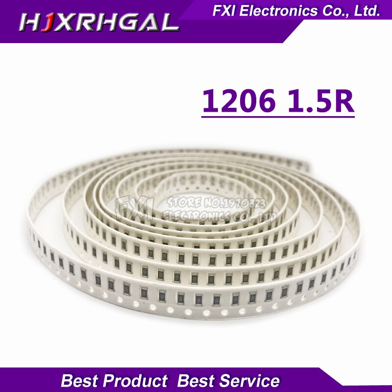 Bộ 100 Điện Trở 1206 SMD 1.5 ohm 0.25W 1 / 4W 1.5R 1R5