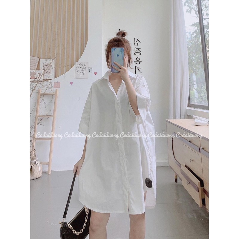 Váy sơ mi oversize ( ảnh thật tự chụp )  ྆