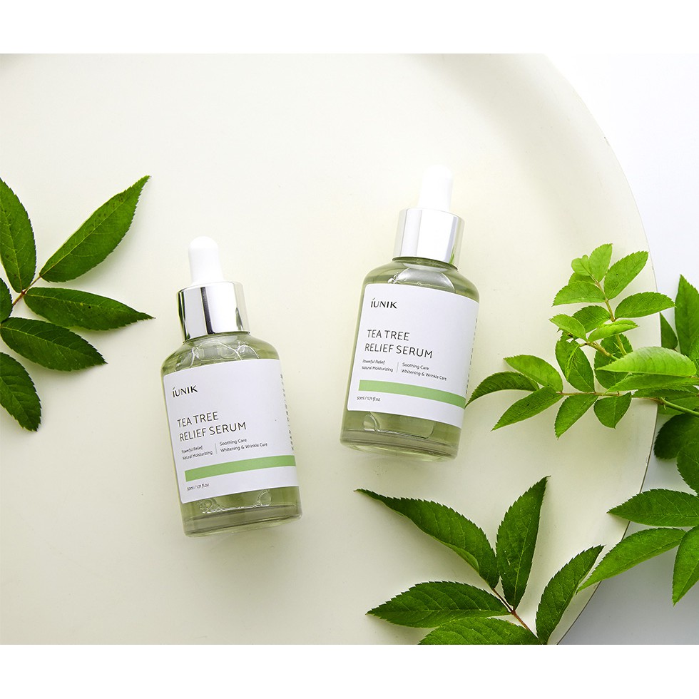 Tinh chất dưỡng dành cho mụn và nhạy cảm IUNIK Tea Tree Relief Serum 50ml