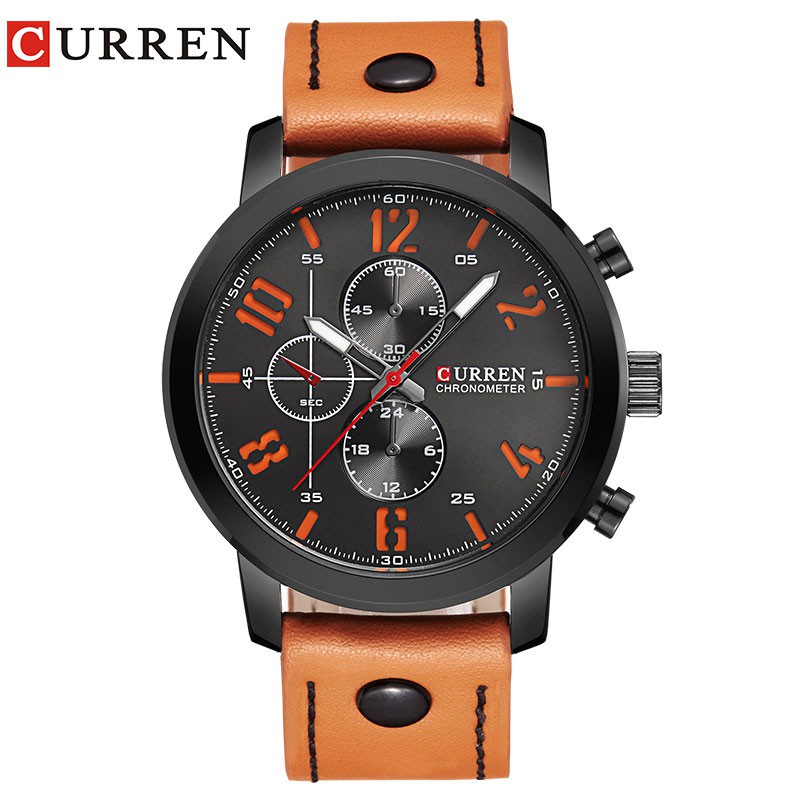 Đồng Hồ Quartz Chạy Kim Curren 8192 Với Dây Đeo Da