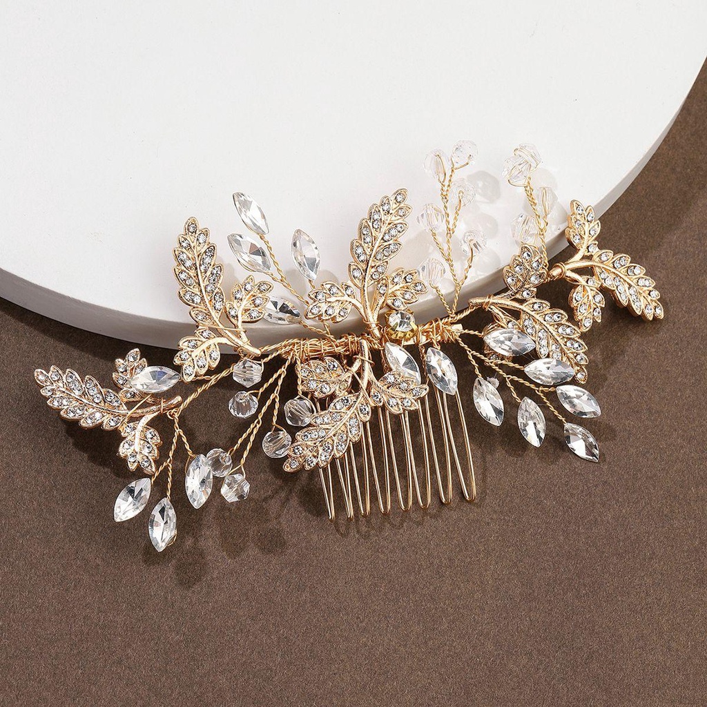 Lược Cài Tóc Hình Cành Lá Lãng Mạn Cho Cô Dâu