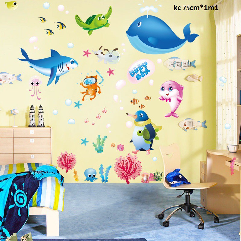 decal dán tường cá