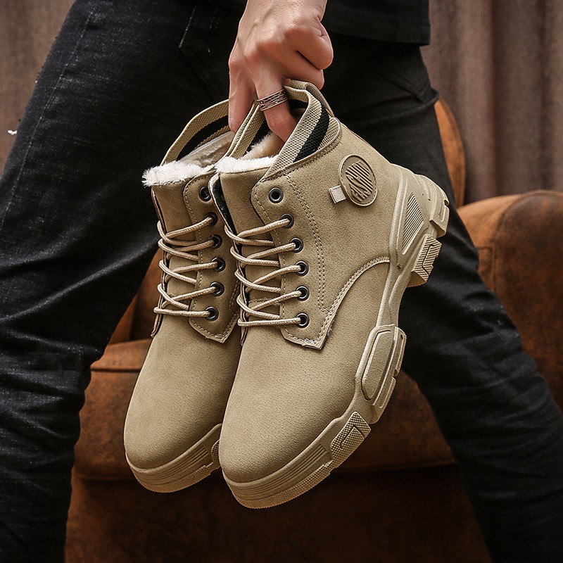 Giày Boot Martin Cổ Cao Chất Liệu Cotton Giữ Ấm Mùa Đông Phong Cách Anh Quốc Mới 2021 Cho Nam | BigBuy360 - bigbuy360.vn