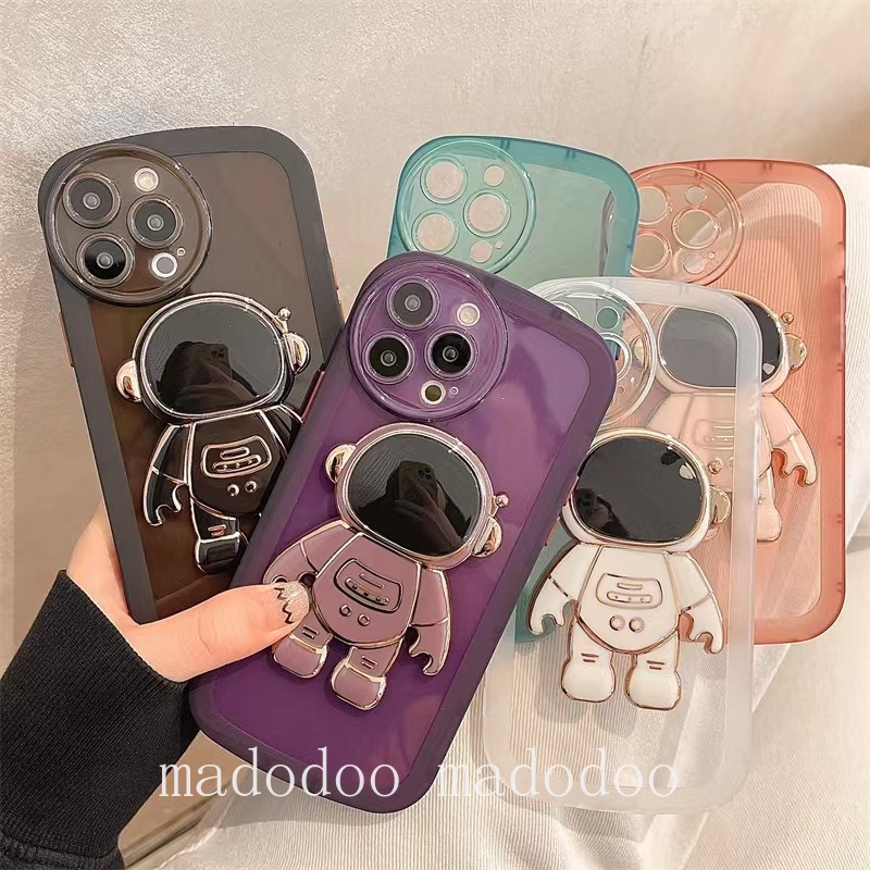 Casing Samsung Galaxy A20S A51 A20 A30 A7 J6 Plus 2018 J7 Pro J2 Prime Multicolor Airbag Clear Soft Phone Case Cute Ins Trend Cool Astronaut Stand Full Fine Hole Back Cover NKS 10