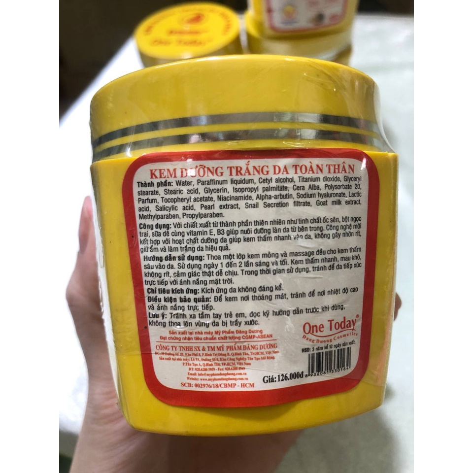 Kem dưỡng trắng da toàn thân one today 80g