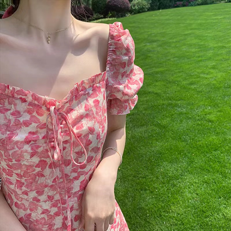 Đầm PERTY in hoa phong cách Hàn Quốc thời trang cho nữ