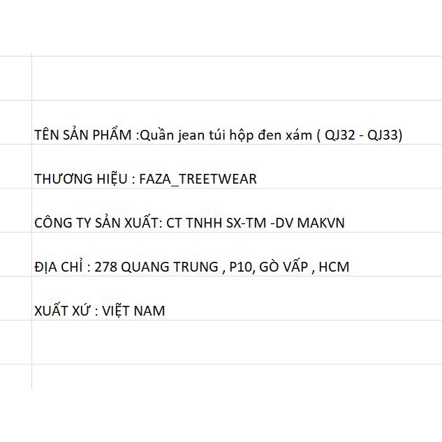 Quần jean túi hộp đen xám ( QJ32 - QJ33)