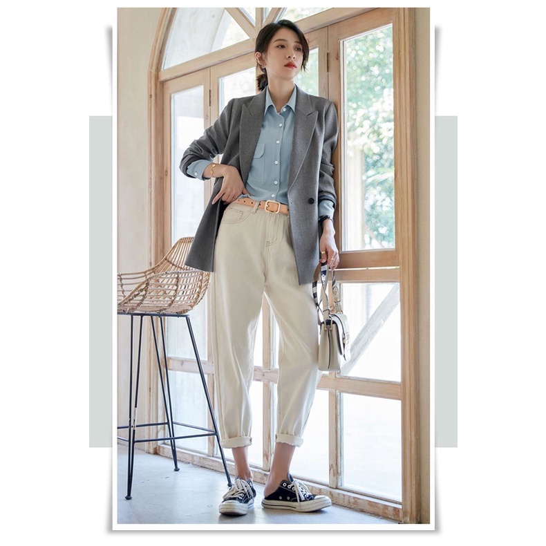 SmileFairyCC【COD &amp; Hàng Có Sẵn】Thắt Lưng Da Mềm Khóa Kim Loại Hình Tròn/Vuông Thời Trang Công Sở Cho Nữ