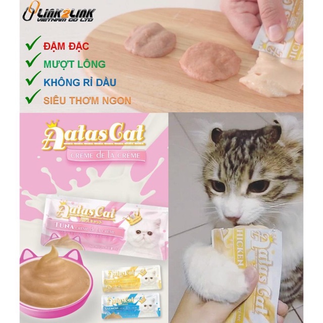 Kem súp Thưởng Dạng Mịn Aatas Cho Mèo 16g