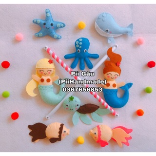 (SẴN)🧜‍♀️🐙🐬🐢🧞‍♀️ TREO NÔI CHO BÉ YÊU HANDMADE VẢI NỈ 🧞‍♀️🐬🧚🏻‍♀️🧜‍♀️🐢